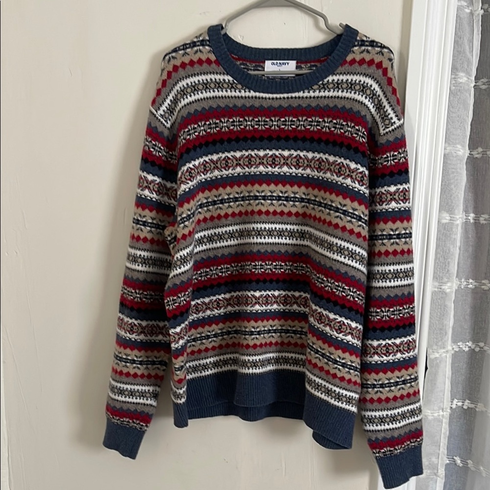 Old Navy Multicolor Striped Crewneck Sweater